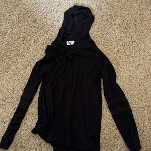 Glitz Adult Medium thin soft black hooded long sleeve